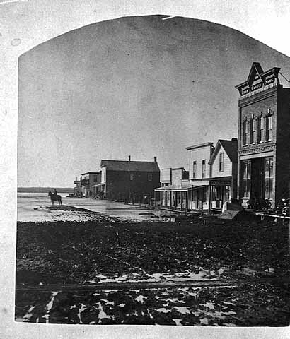 Photo of downtown Marshall, 1881.