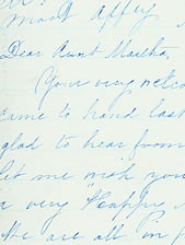 cropped view of letter