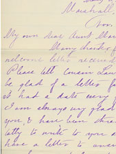 Cropped view of letter