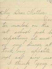 Cropped view of Mamie Carpenter letter