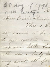 cropped view of letter