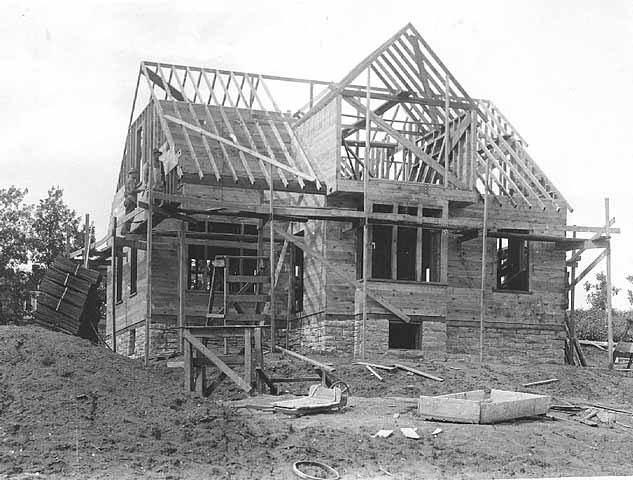 Photo of a house under construction.