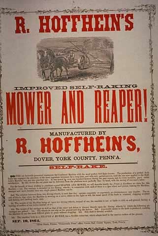 Poster for self-raking mower, 1864.