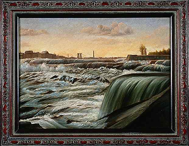 Oil painting of St. Anthony Falls, ca. 1885.