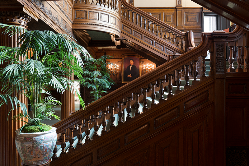 James J. Hill House interior staircase.