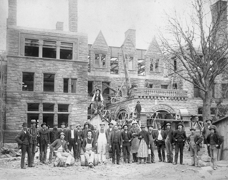 James J. Hill House construction crew, photo by Schuyler M. Taylor, 1891.