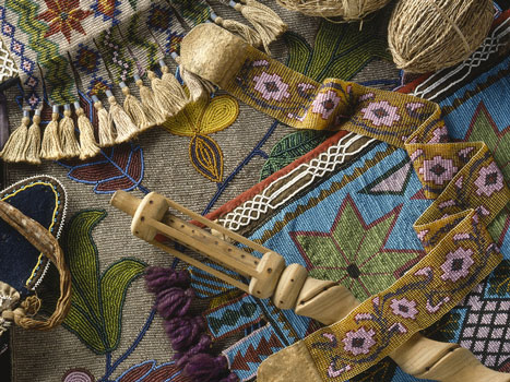 Beading, bandoleer bag, and other native collections