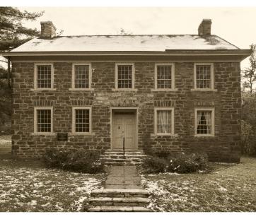 Sepia toned image of a house